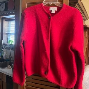 Casual Corner Red Wool Cardigan